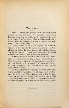 Die unterordnende Satzverbindung bei dem Redner Antiphon