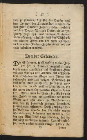 Von der Sclaverey.