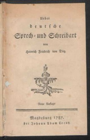 Ueber deutsche Sprech- und Schreibart