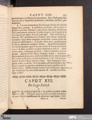 Caput XIII. De Lege Salicâ.