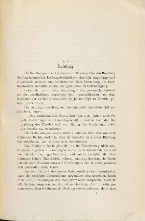 Das kaufmännische Retentionsrecht nach Art. 313 - 316 des Allgemeinen Deutschen Handelsgesetzbuches