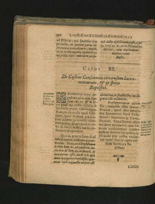Caput XI. De casibus Conscientiae circa usum Sacramentorum, & in specie Baptismi.