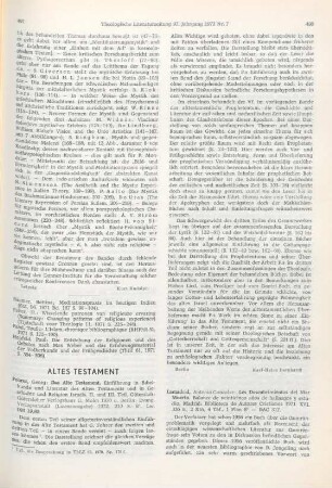 497-498 [Rezension] Das Alte Testament