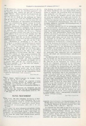 497-498 [Rezension] Das Alte Testament