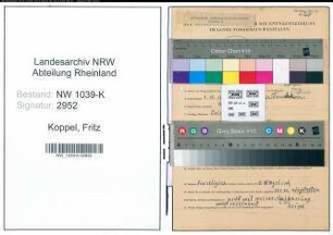 Entnazifizierung Fritz Koppel , geb. 09.10.1885 (Schlosser)
