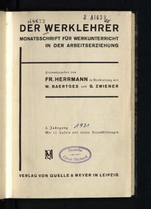 3: ¬Der¬ Werklehrer - 3.1931