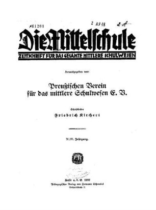 46: Die Mittelschule - 46.1932