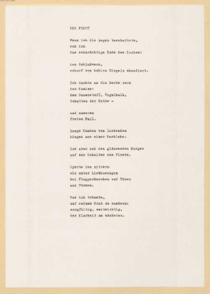 Heinz Piontek (1925-2003) Nachlass: Der First - BSB Ana 465 A.1.63