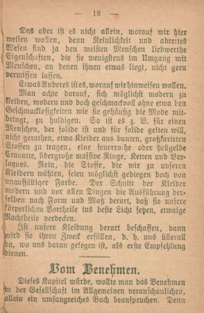 Vom Benehmen