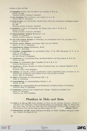Plastiken in Holz und Stein (Nr. 460-497)