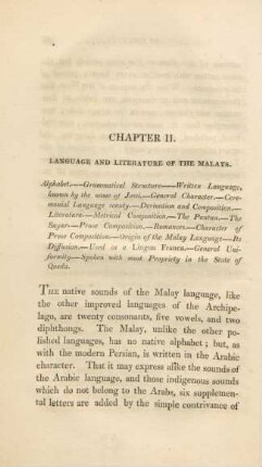 Chapter II. Language and literature of the Malays
