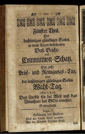 Der erste Prüf- und Reinigungs-Tag, oder der bußfertigen gläubigen Seelen Wahl-Tag.