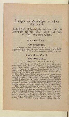 Übungen zur Sprachlehre des achten Schuljahres