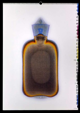 Röntgenaufnahme Wärmflasche (Röntgenaufnahme am Flughafen), Kalenderblatt CY-NX