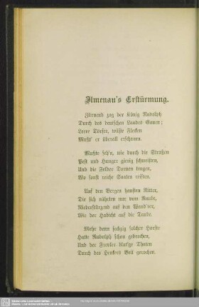 Ilmenau's Erstürmung