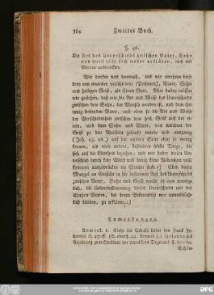 §. 46. Die Art des Unterschieds zwischen Vater, Sohn und Geist läßt sich weder erklären, noch mit Worten ausdrücken.