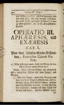 Operatio III. Aphæresis, und Exæresis