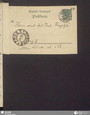 [dopisnica wot: Bogumił Šwjela, 03.05.1900]