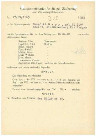 Gapp, Benedikt