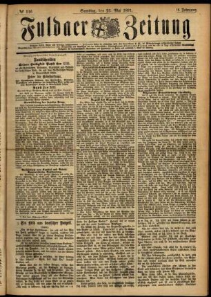 Ausgabe vom Samstag, den 23. Mai 1891.