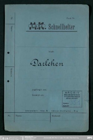 Schuldscheindarlehen zur Finanzierung der baulichen Erweiterung des Senckenbergmuseums, Bd. 2