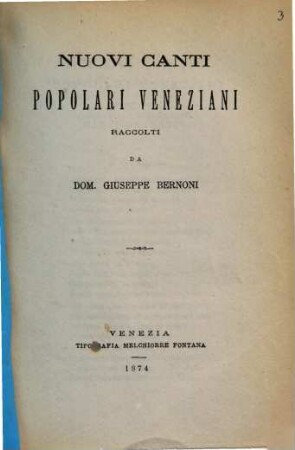 Nuovi Canti popolari Veneziani