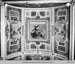Decken- und Wanddekoration : Deckendekoration mit Darstellung der Tugenden : Justitia mit Pax und Abundantia
