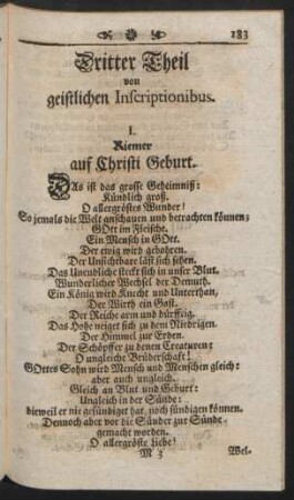 Dritter Theil von geistlichen Inscriptionibus.
