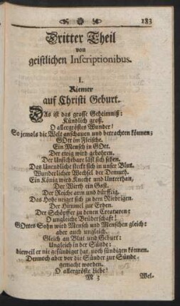 Dritter Theil von geistlichen Inscriptionibus.