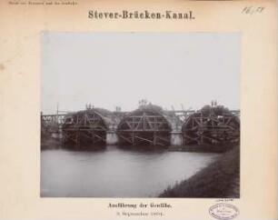 Dortmund-Ems-Kanal. Kanalbrücke über die Stever, Daldrup: Ausführung der Gewölbe