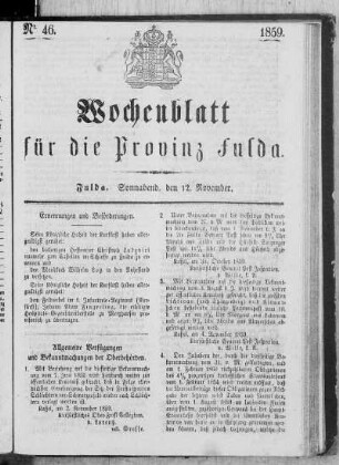Nr. 46, Ausgabe vom 12. November 1859