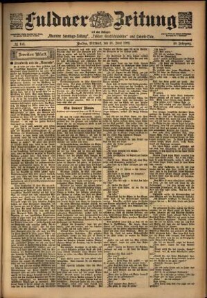 Zweite Ausgabe vom Mittwoch, den 25. Juni 1902.
