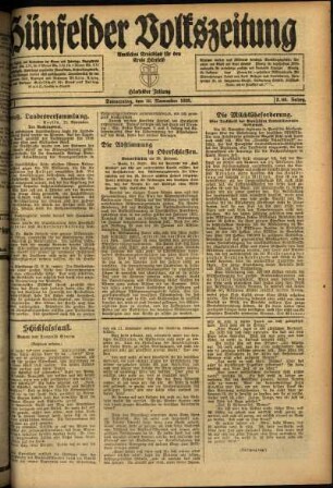 Ausgabe vom Donnerstag, den 18. November 1920.