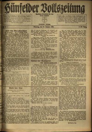 Ausgabe vom Dienstag, den 27. Januar 1920.