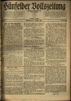 Ausgabe vom Dienstag, den 27. Januar 1920.