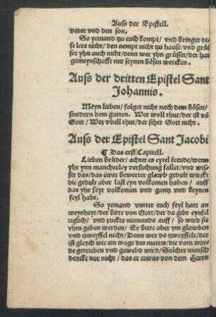 Auss der dritten Epistel Sant Johannis.