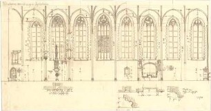 Fischer, Theodor; Ludwigsburg - Eglosheim; Kirche, Renovierung - Teilgrundrisse, Wandabwicklung, Details