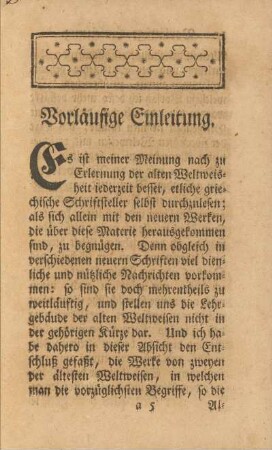 Vorläufige Einleitung.