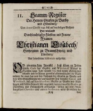 Stamm-Register Der Herren Grafen zu Barby und Oldenburg [...]