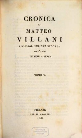 Cronica di Matteo Villani : a miglior lezione ridotta coll'aiuto de testi a penna, 5