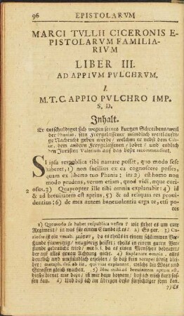 Epistolarum Ciceronis Liber III.