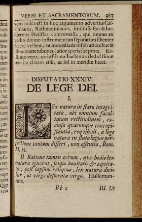 Disputatio XXXIV. De Lege Dei