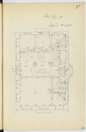 Rathaus, Lohr/Main: Grundriss 1.OG (aus: Skizzen- und Fotoalbum 16)