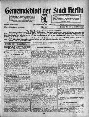 1923,37: Nr. 37, 16. September 1923