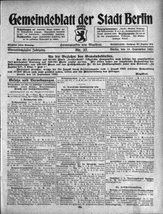 1923,37: Nr. 37, 16. September 1923