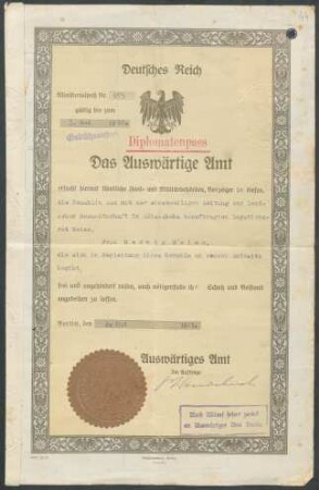 Hedwig Weiss, Reisepässe