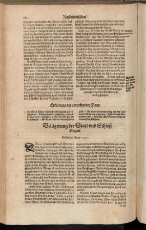 Belägerung der Statt und Schloß Lingen. Geschehen Anno 1597.