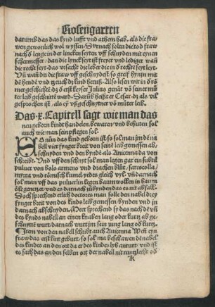Das .x. Capitell sagt wie man das neugeborn kindt handelen/ bewaren/ und behuten sol auch wie man sein pflegen sol.