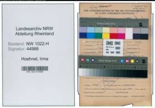 Entnazifizierung Irma Hoehnel , geb. 21.03.1915 ()