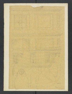 Florenz, Loggia dei Lanzi, Detail [Carl Luckow, zeichnerischer Nachlass]